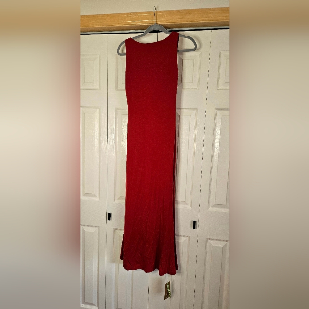 OGL Red Effortless Boatneck Mermaid Maxi Dress - Picture 6 of 8